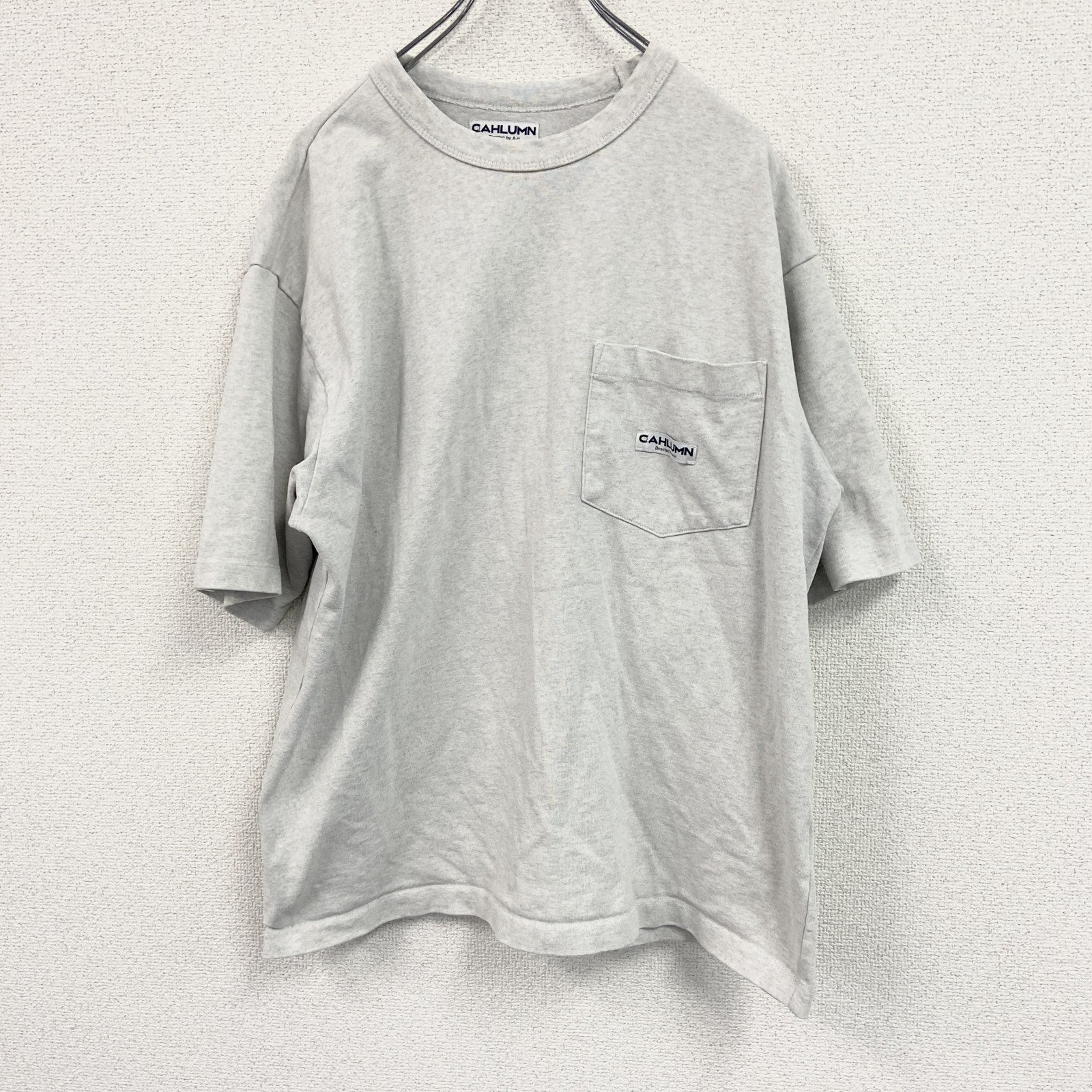 CAHLUMN　半袖Tシャツ　胸ポケット　霜降りグレー