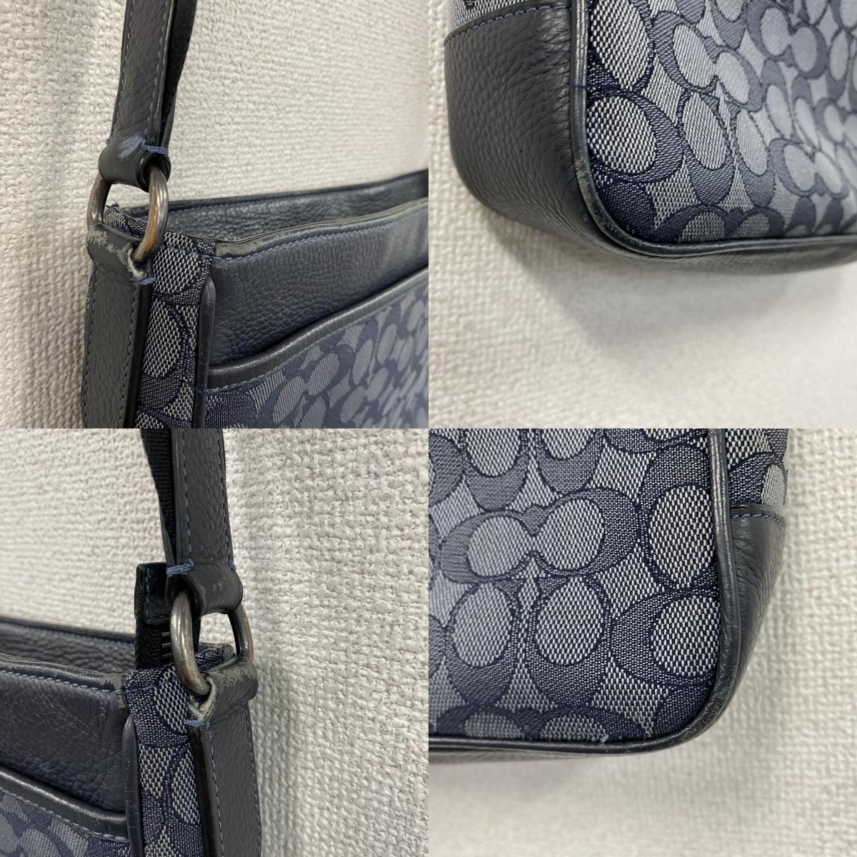 COACH　コーチ　C5291　トンプソンクロスボディショルダーバッグ　シグネチャー　紺　ネイビー