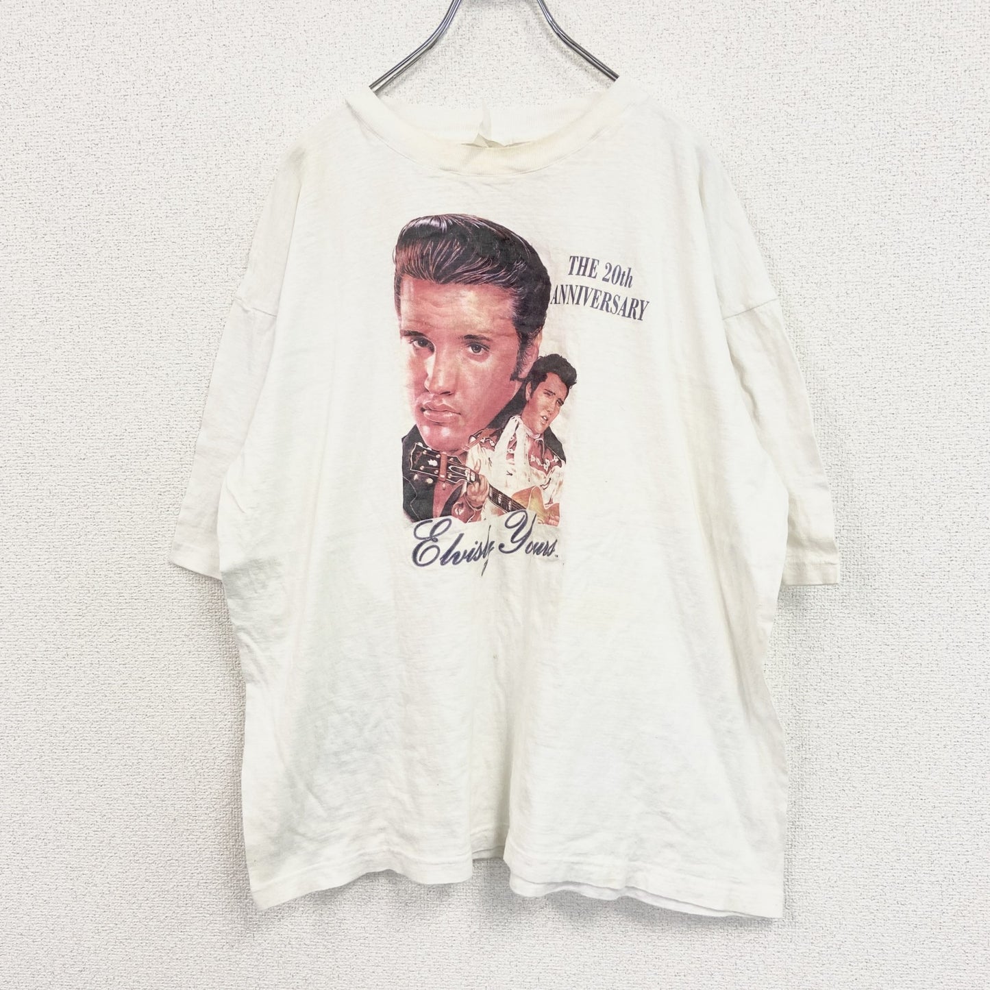 00s　Mid Town Tee　エルヴィスプレスリー　半袖シンガープリントTシャツ　白　ホワイト　XLサイズ
