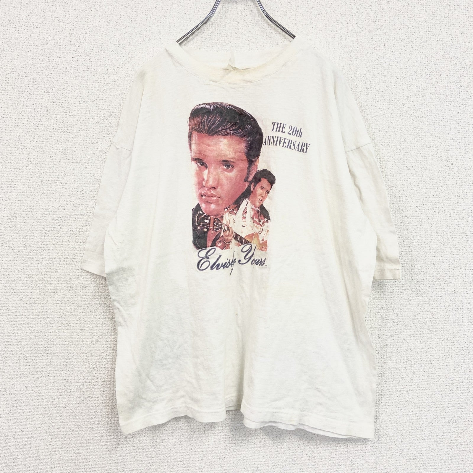 00s　Mid Town Tee　エルヴィスプレスリー　半袖シンガープリントTシャツ　白　ホワイト　XLサイズ