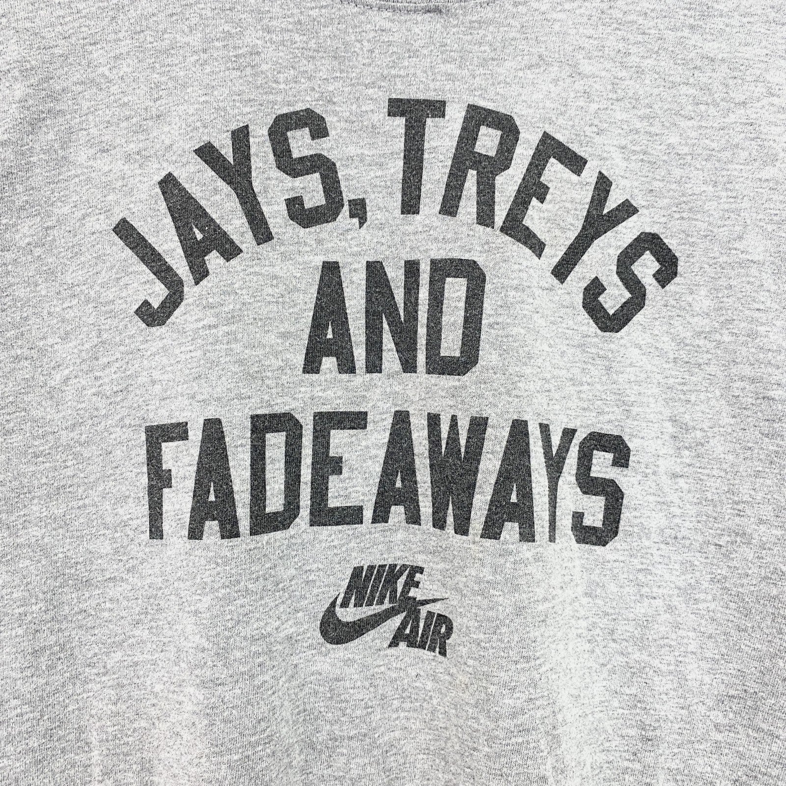 古着 used　NIKE　ナイキ　半袖英語ロゴプリントＴシャツ　クルーネック　グレー　カジュアルデザイン　Lサイズ