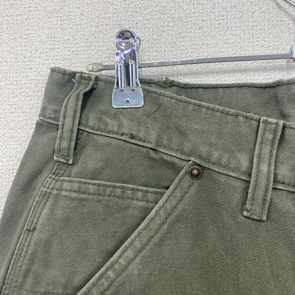 ノーブランド　ダブルニーペインターパンツ　ダックパンツ　ジップフライ　カーキ