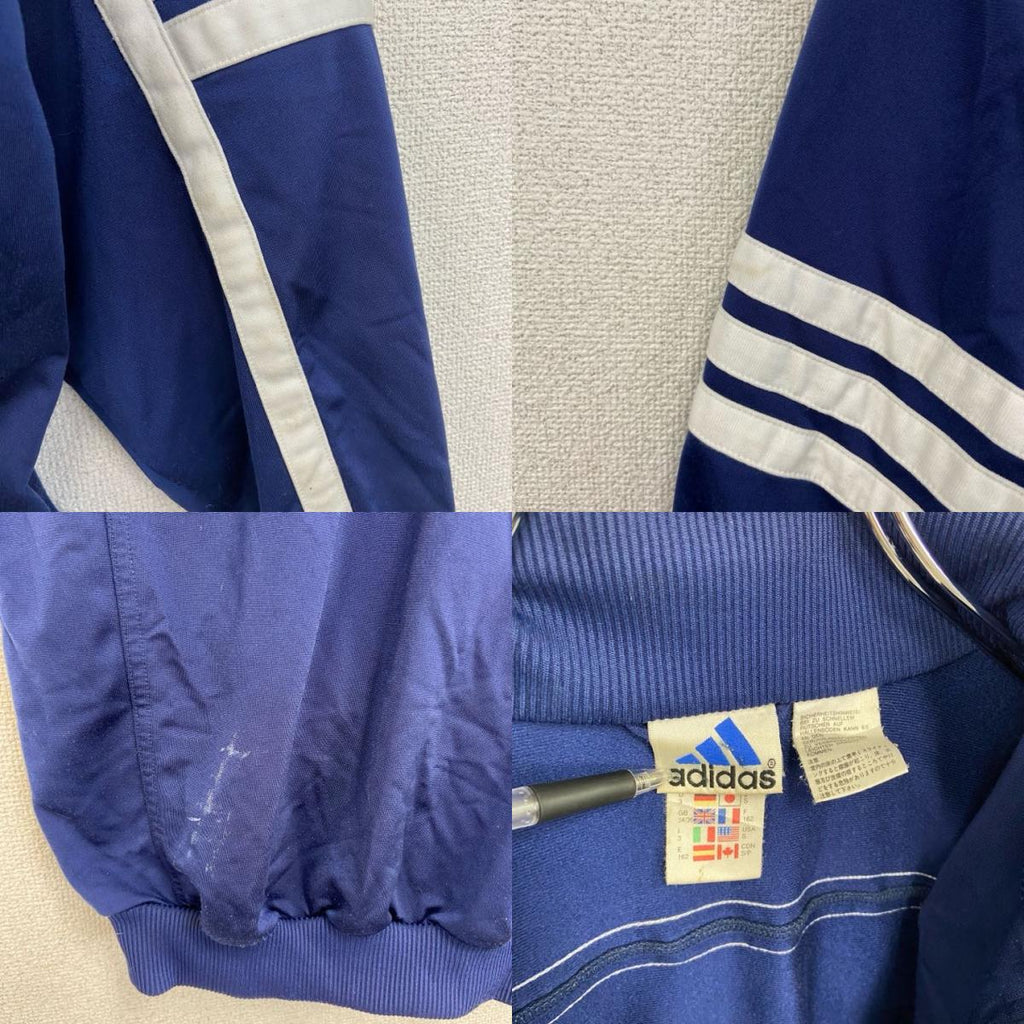 古着 used　90s　adidas　アディダス　長袖トラックジャケット　ジャージ　ワンポイント　刺繍ロゴ　Lサイズ