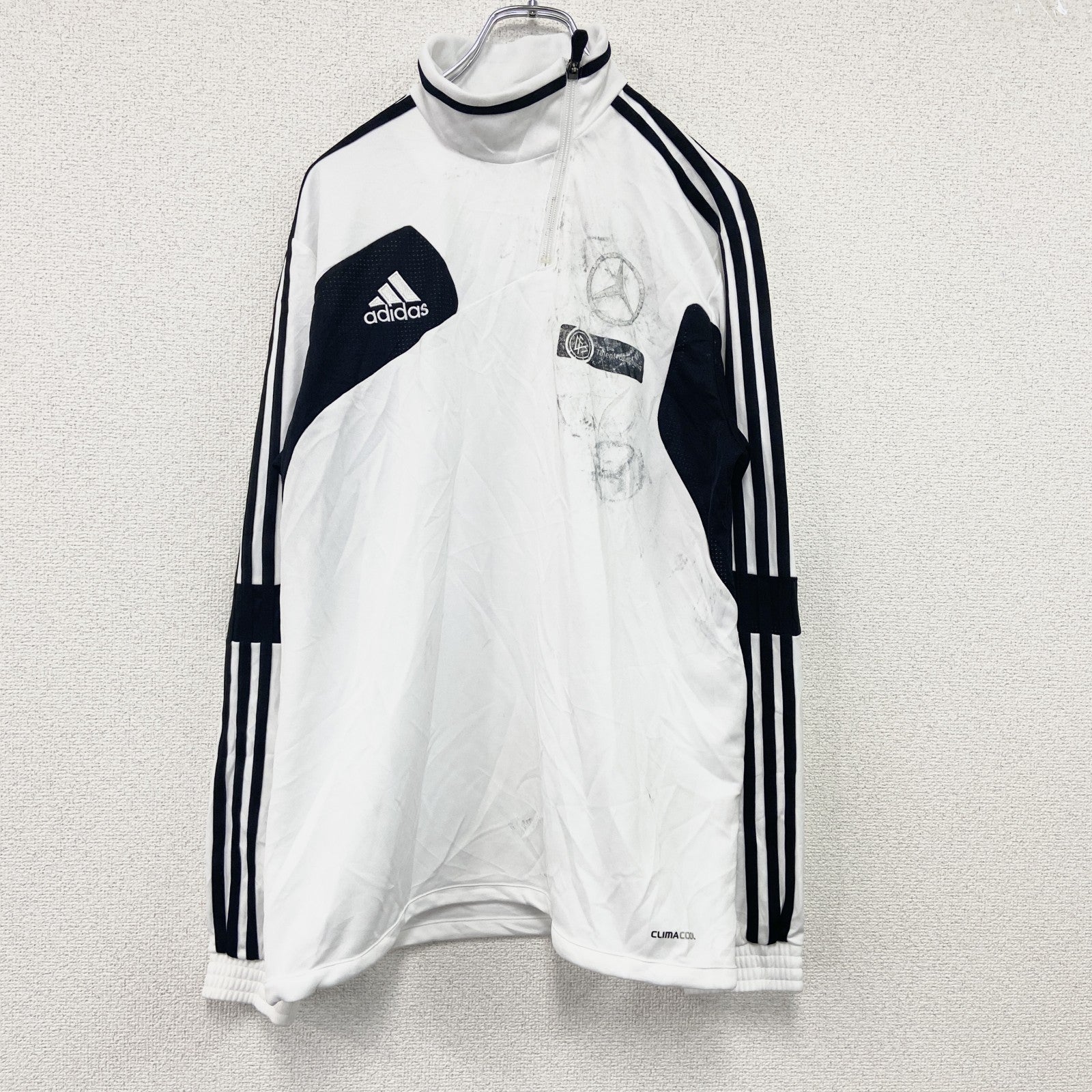 00s　adidas　アディダス　CLIMACOOL　ハーフジッププルオーバートラックジャケット/ジャージ　ヴィンテージ　白　ホワイト　Mサイズ