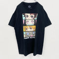 古着 used　鬼滅の刃　DEMON SLAYER　炭治郎　ねず子　半袖アニメプリントTシャツ　キャラデザイン　黒　XLサイズ