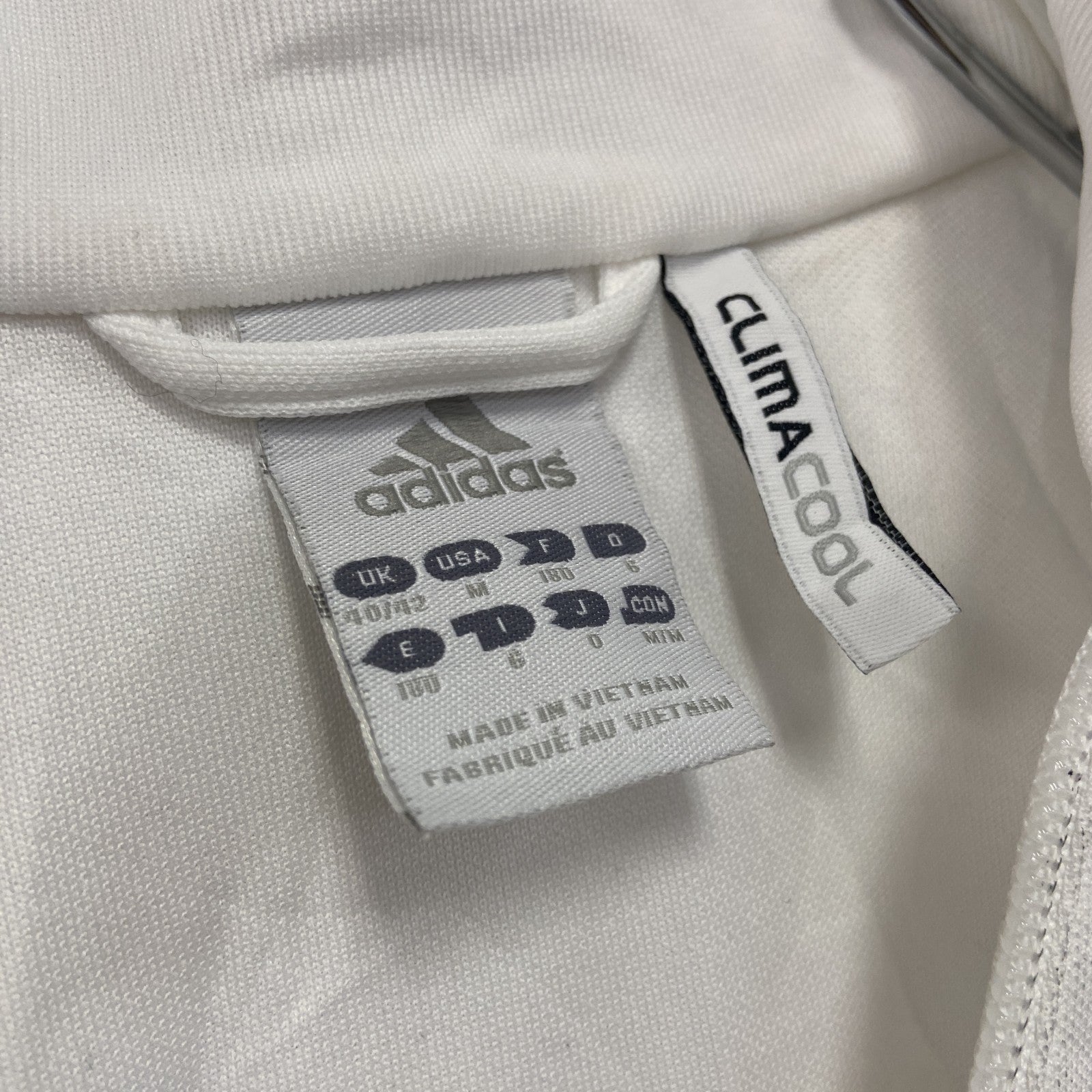 00s　adidas　アディダス　CLIMACOOL　ハーフジッププルオーバートラックジャケット/ジャージ　ヴィンテージ　白　ホワイト　Mサイズ