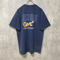 古着 used　BIG DOGS　JUST DO IT 半袖ワンポイントTシャツ　バックプリント　クルーネック　ネイビー　Lサイズ