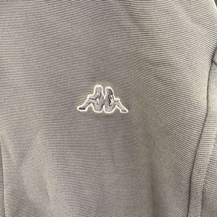 古着 used　Kappa　カッパ　長袖トラックジャケット　ジャージ　ワンポイント　灰色　グレー　刺繍ロゴ　Mサイズ