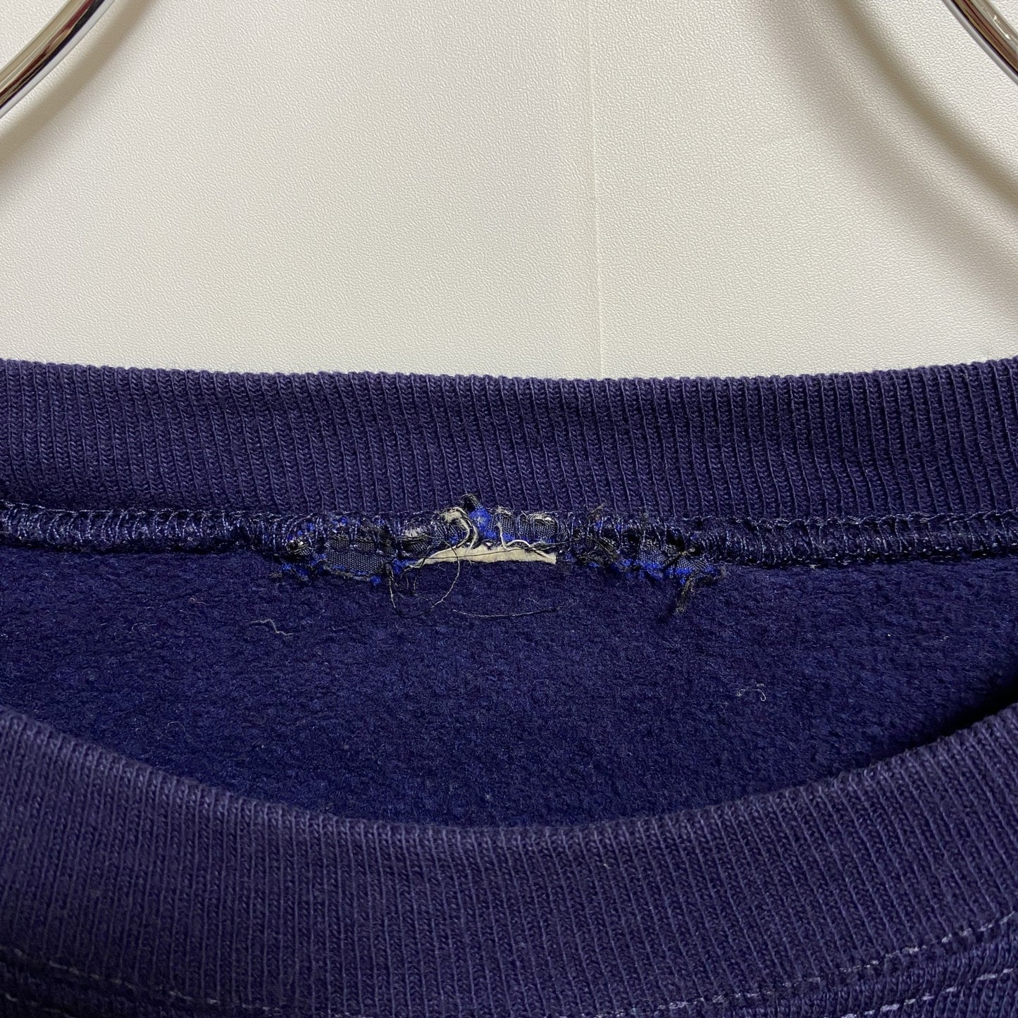古着 used　長袖クルーネックプリントスウェット　トレーナー　雪　スノウ　ネイビー　紺　レトロデザイン　秋冬服