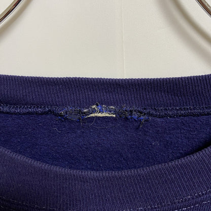 古着 used　長袖クルーネックプリントスウェット　トレーナー　雪　スノウ　ネイビー　紺　レトロデザイン　秋冬服