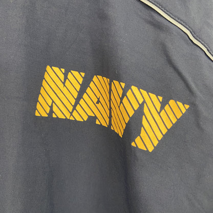 U.S.NAVY　RUNNING JACKET　ナイロンジャケット　ミリタリー　米軍　デカロゴ　紺　ネイビー　Mサイズ