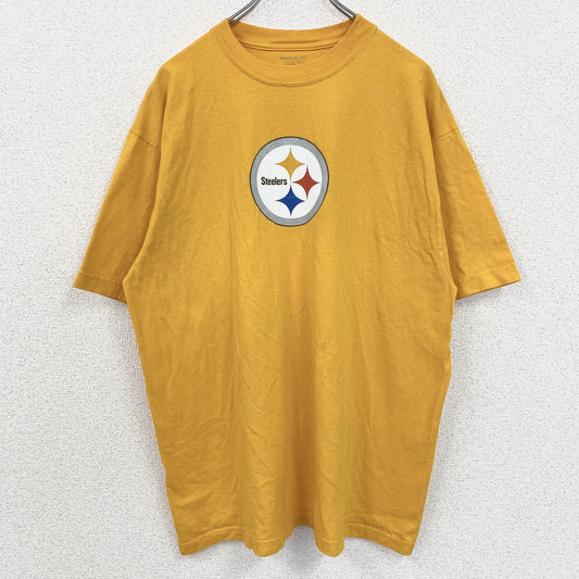 古着 used　Reebok　リーボック　NFL　半袖プリントＴシャツ　ピッツバーグスティーラーズ　フットボール　黄色　Lサイズ