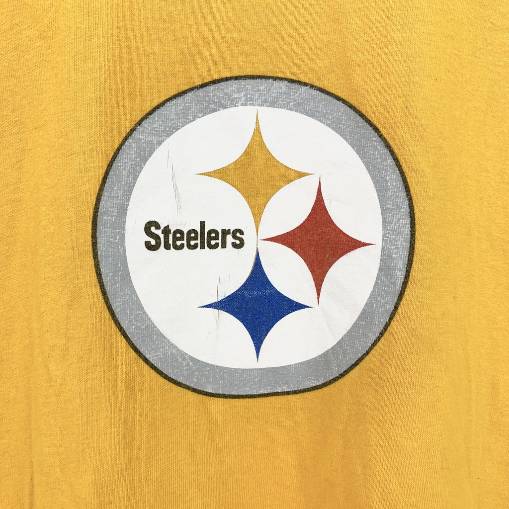 古着 used　Reebok　リーボック　NFL　半袖プリントＴシャツ　ピッツバーグスティーラーズ　フットボール　黄色　Lサイズ