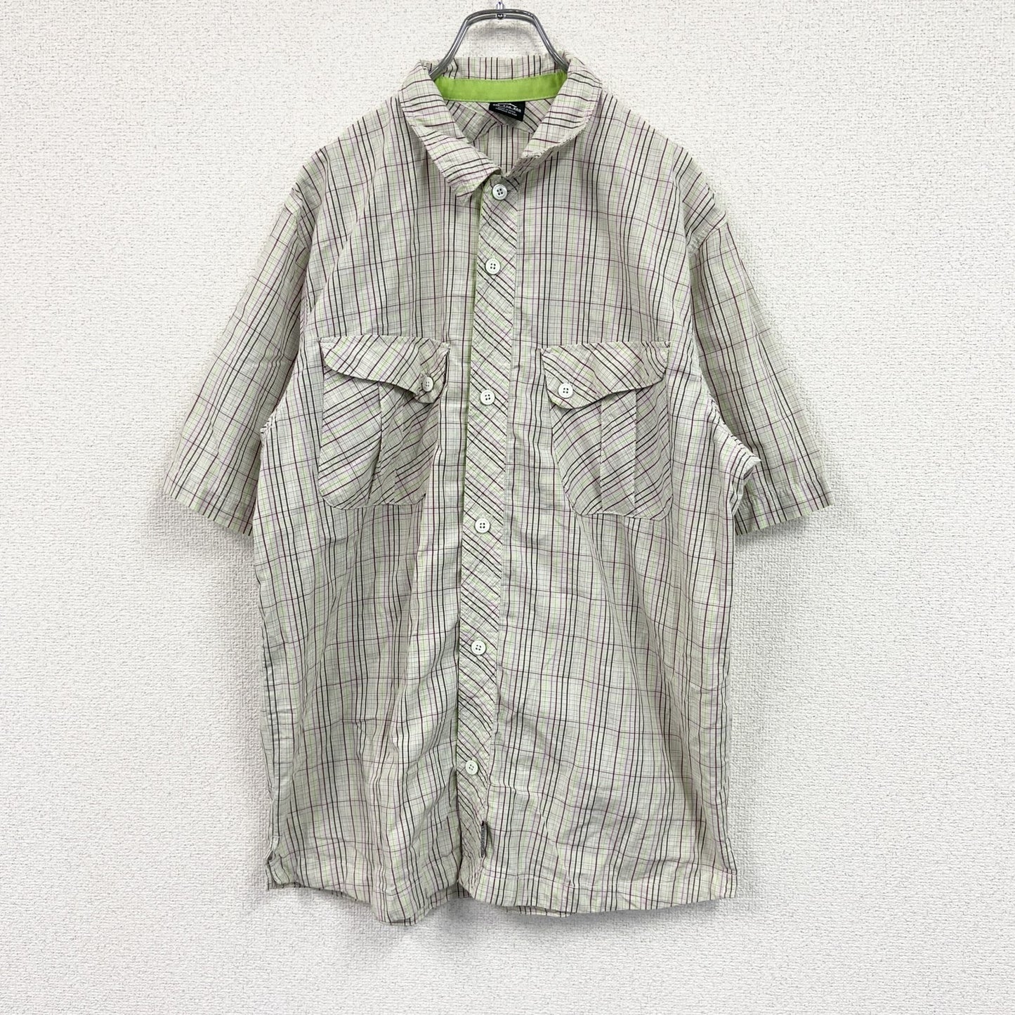 JORDAN　ジョーダン　半袖シャツ/柄シャツ　チェック柄　マルチカラー　XXLサイズ
