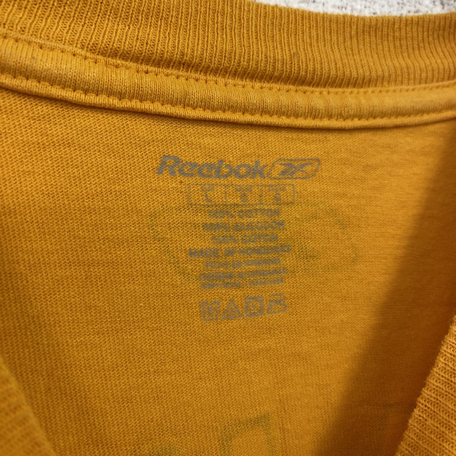 古着 used　Reebok　リーボック　NFL　半袖プリントＴシャツ　ピッツバーグスティーラーズ　フットボール　黄色　Lサイズ
