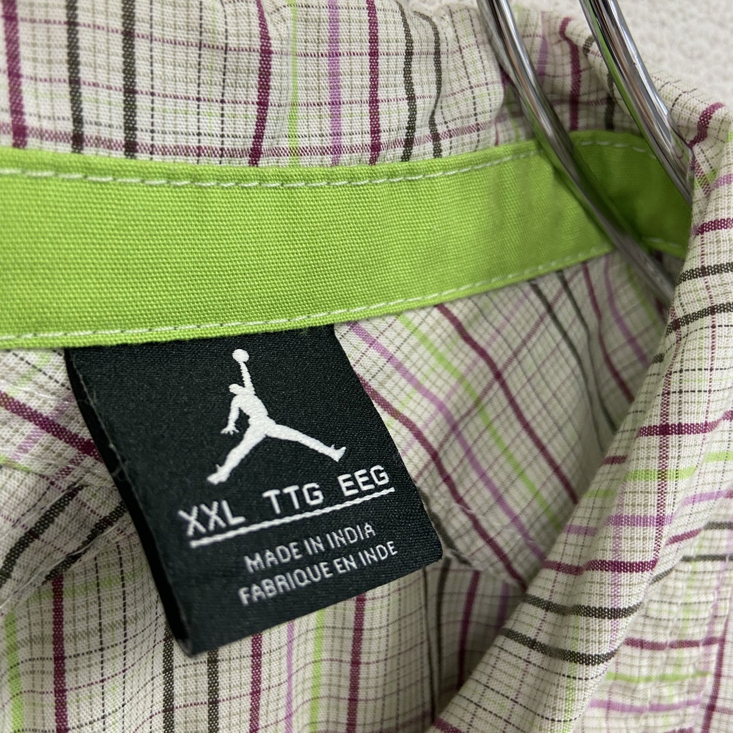 JORDAN　ジョーダン　半袖シャツ/柄シャツ　チェック柄　マルチカラー　XXLサイズ