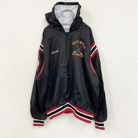 80s～　Birdie　アノラックパーカー　ワッペン　星条旗　ヴィンテージ　黒　ブラック　XLサイズ