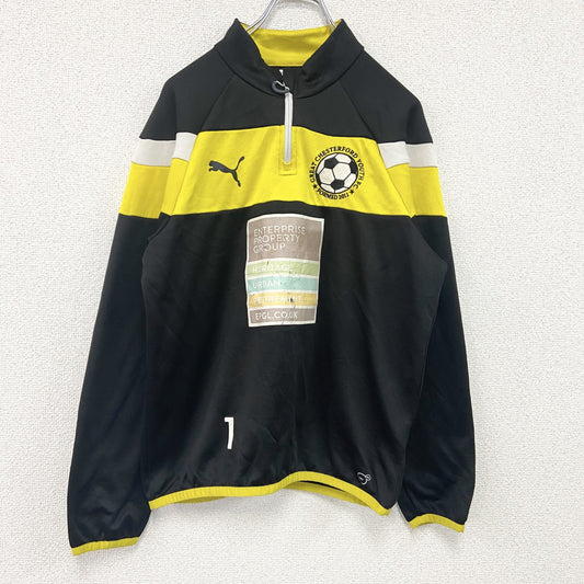 PUMA　プーマ　トラックジャケット/ジャージ　デカロゴ　黒　ブラック　Sサイズ