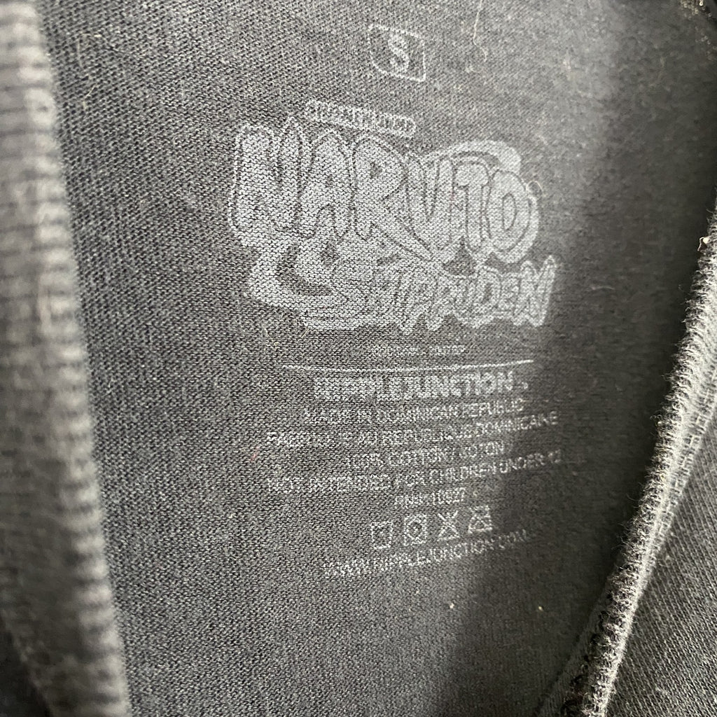 古着 used　NARUTO　ナルト疾風伝　カカシ　半袖アニメプリントＴシャツ　キャラクターデザイン　黒　ブラック　Sサイズ