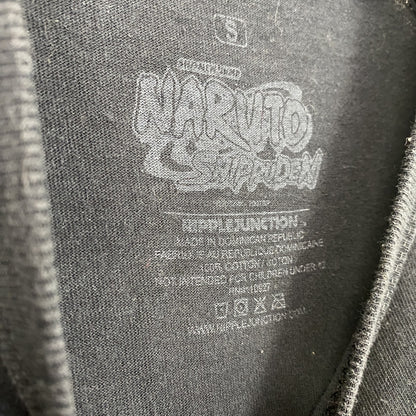 古着 used　NARUTO　ナルト疾風伝　カカシ　半袖アニメプリントＴシャツ　キャラクターデザイン　黒　ブラック　Sサイズ