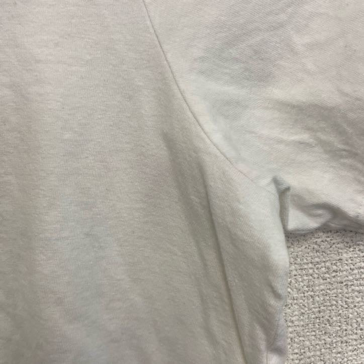 古着 used　Adidas　アディダス　半袖カレッジプリントTシャツ　クルーネック　カソリックセントラル　ホワイト　XLサイズ