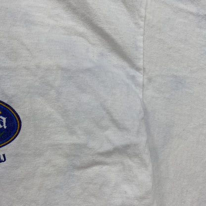 古着 used　champion　チャンピオン　半袖バックプリントTシャツ　ストーンハーバー　Villa Maria　白　Lサイズ