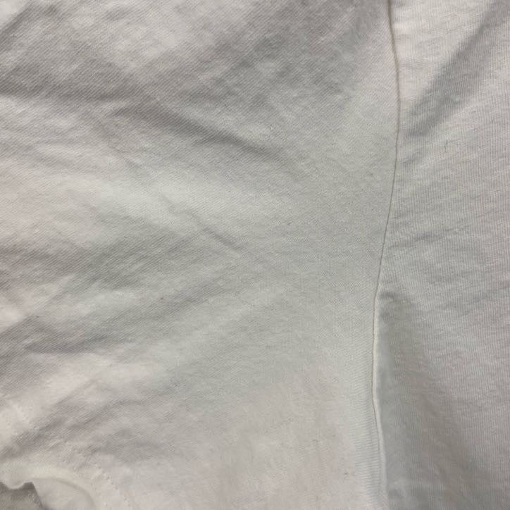 古着 used　Adidas　アディダス　半袖カレッジプリントTシャツ　クルーネック　カソリックセントラル　ホワイト　XLサイズ