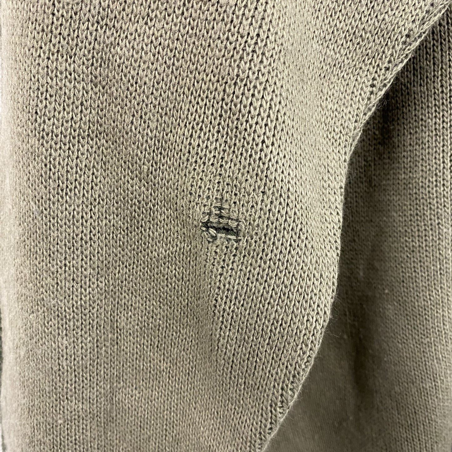 90s～　Kappa　カッパ　ウールニットセーター　刺繍ロゴ　ヴィンテージ　カーキ　XLサイズ