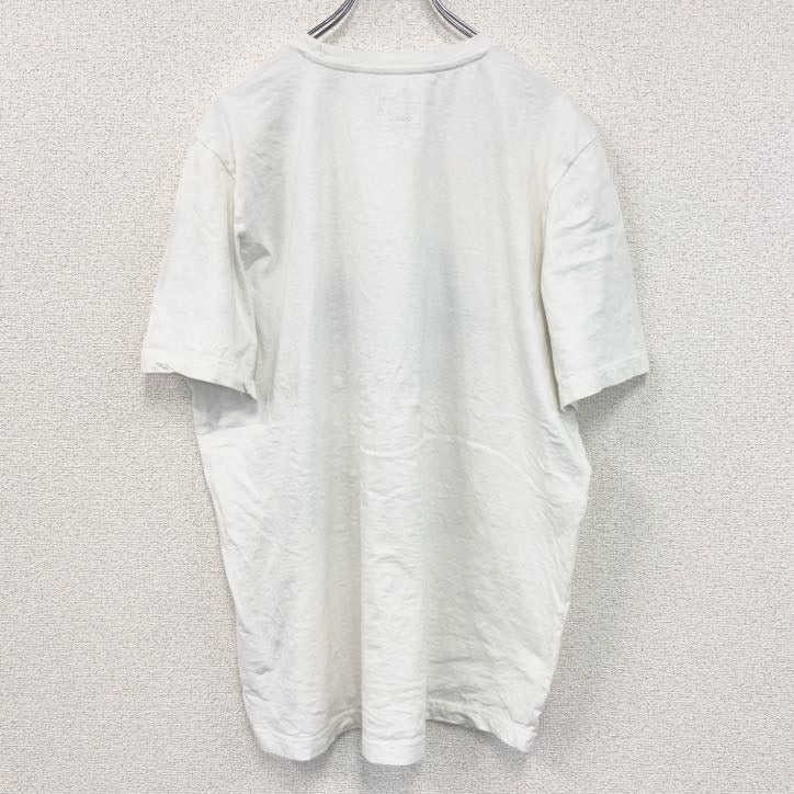 古着 used　Adidas　アディダス　半袖カレッジプリントTシャツ　クルーネック　カソリックセントラル　ホワイト　XLサイズ