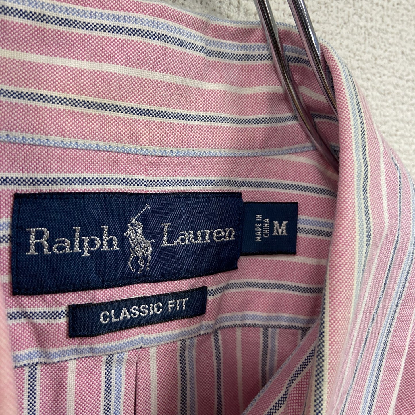 RALPH LAUREN　ラルフローレン　半袖シャツ/ボタンダウンシャツ　ストライプ柄　ピンク　Mサイズ