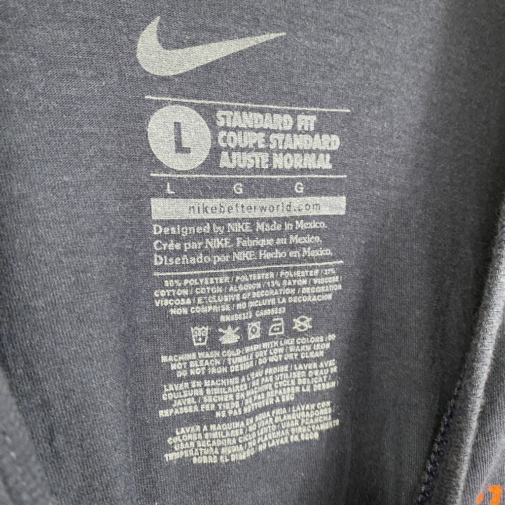 古着 used　NIKE　ナイキ　半袖プリントTシャツ　MLB　デトロイトタイガーズ　野球　ベースボール　ネイビー　Lサイズ