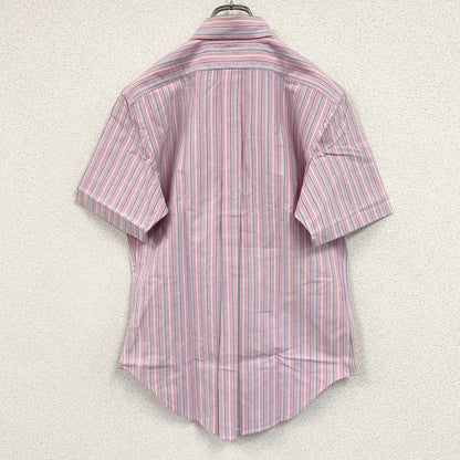 RALPH LAUREN　ラルフローレン　半袖シャツ/ボタンダウンシャツ　ストライプ柄　ピンク　Mサイズ
