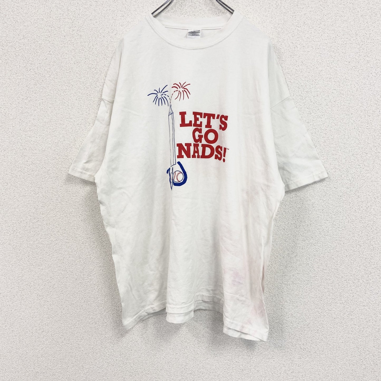 00s　GILDAN　ギルダン　半袖プリントTシャツ　エロT　クルーネック　ヴィンテージ　白　ホワイト　2XLサイズ