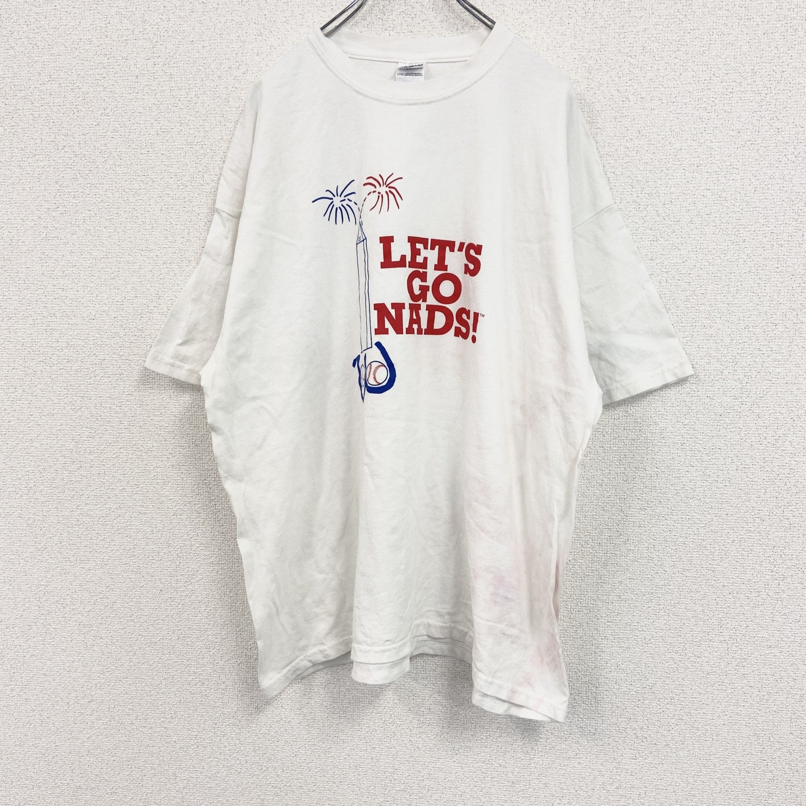 00s　GILDAN　ギルダン　半袖プリントTシャツ　エロT　クルーネック　ヴィンテージ　白　ホワイト　2XLサイズ