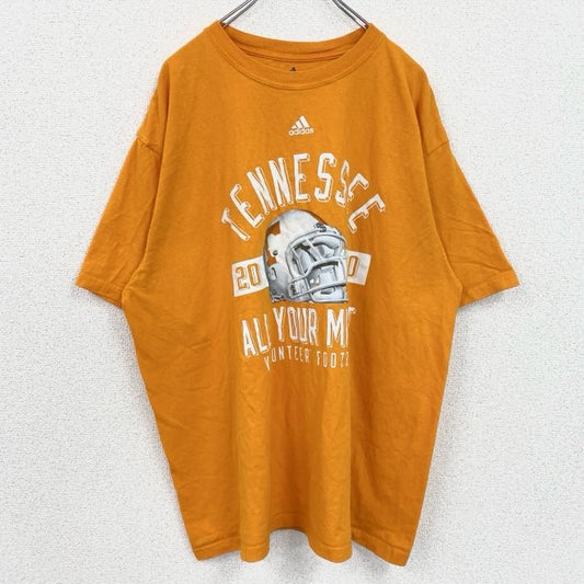 古着 used　adidas　アディダス　半袖カレッジプリントTシャツ　テネシー大学　フットボール　オレンジ　XLサイズ