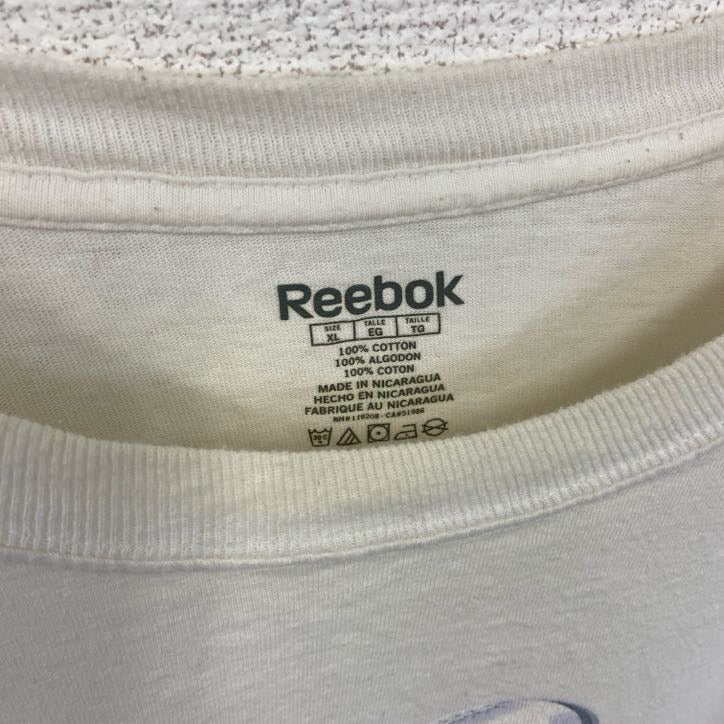 古着 used　Reebok　リーボック　半袖プリントTシャツ　スーパーボウル　クルーネック　ホワイト　XLサイズ