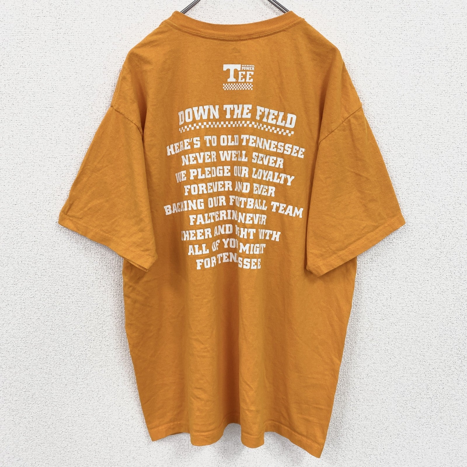古着 used　adidas　アディダス　半袖カレッジプリントTシャツ　テネシー大学　フットボール　オレンジ　XLサイズ