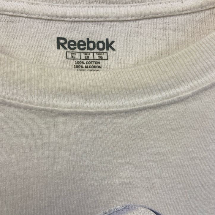 古着 used　Reebok　リーボック　半袖プリントTシャツ　スーパーボウル　クルーネック　ホワイト　XLサイズ