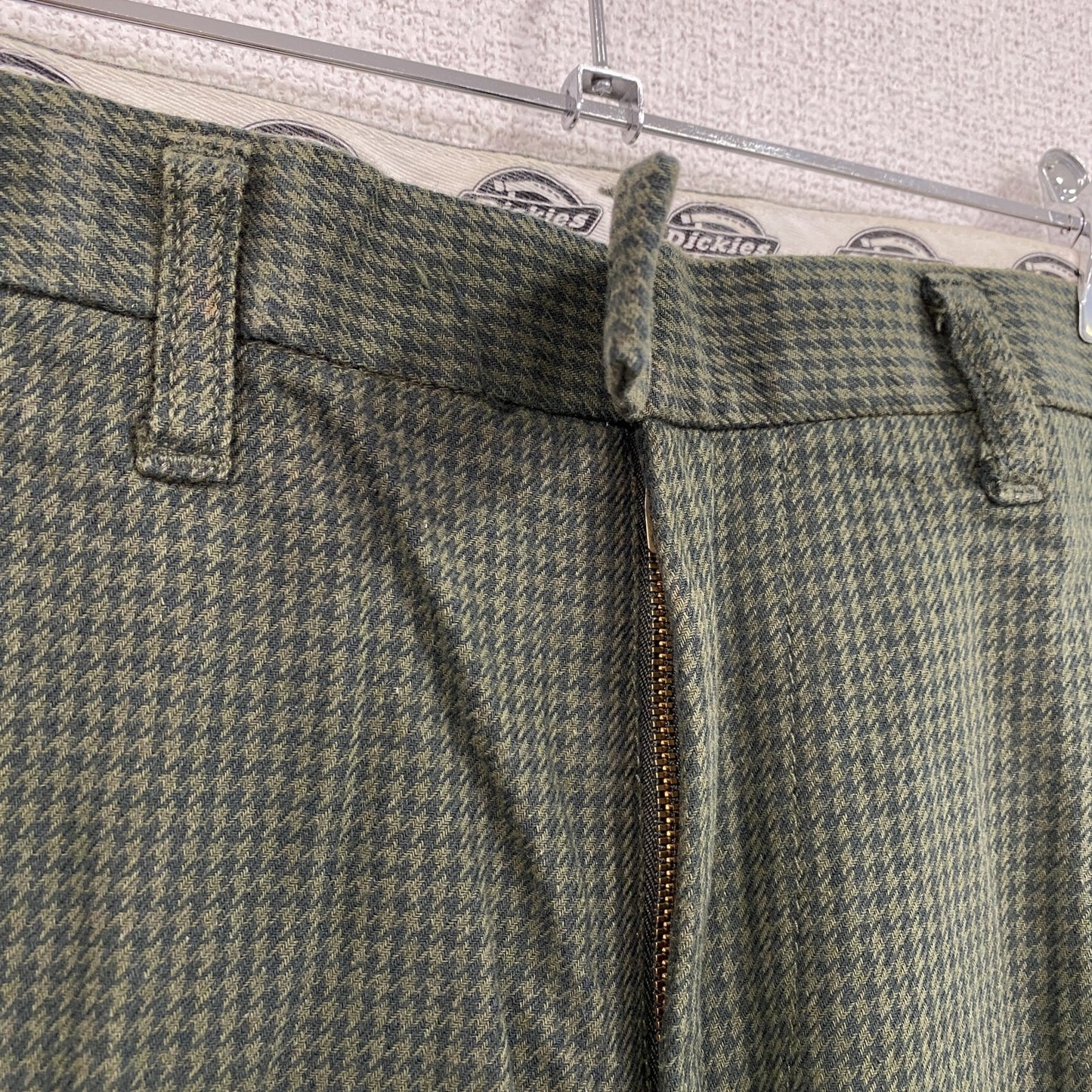 Dickies　ディッキーズ　チノパン　ワークパンツ　千鳥格子　緑　グリーン　32サイズ