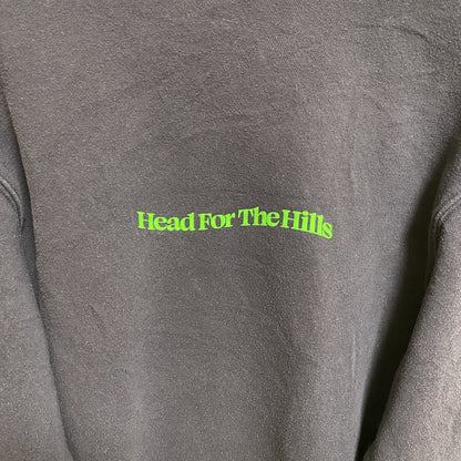 古着 used　H&M エイチアンドエム　長袖クルーネックスウェット　トレーナー　バックプリント　山　ネイビー　紺