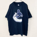 古着 used　NHL　半袖プリントTシャツ　バンクーバーカナックス　クルーネック　紺　ネイビー　XLサイズ