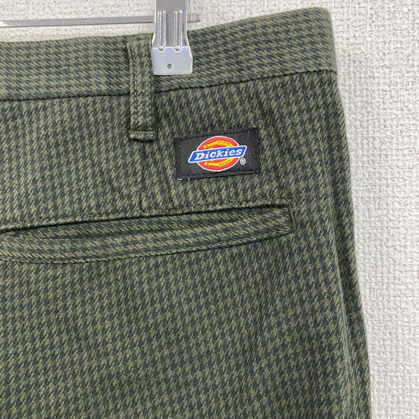 Dickies　ディッキーズ　チノパン　ワークパンツ　千鳥格子　緑　グリーン　32サイズ