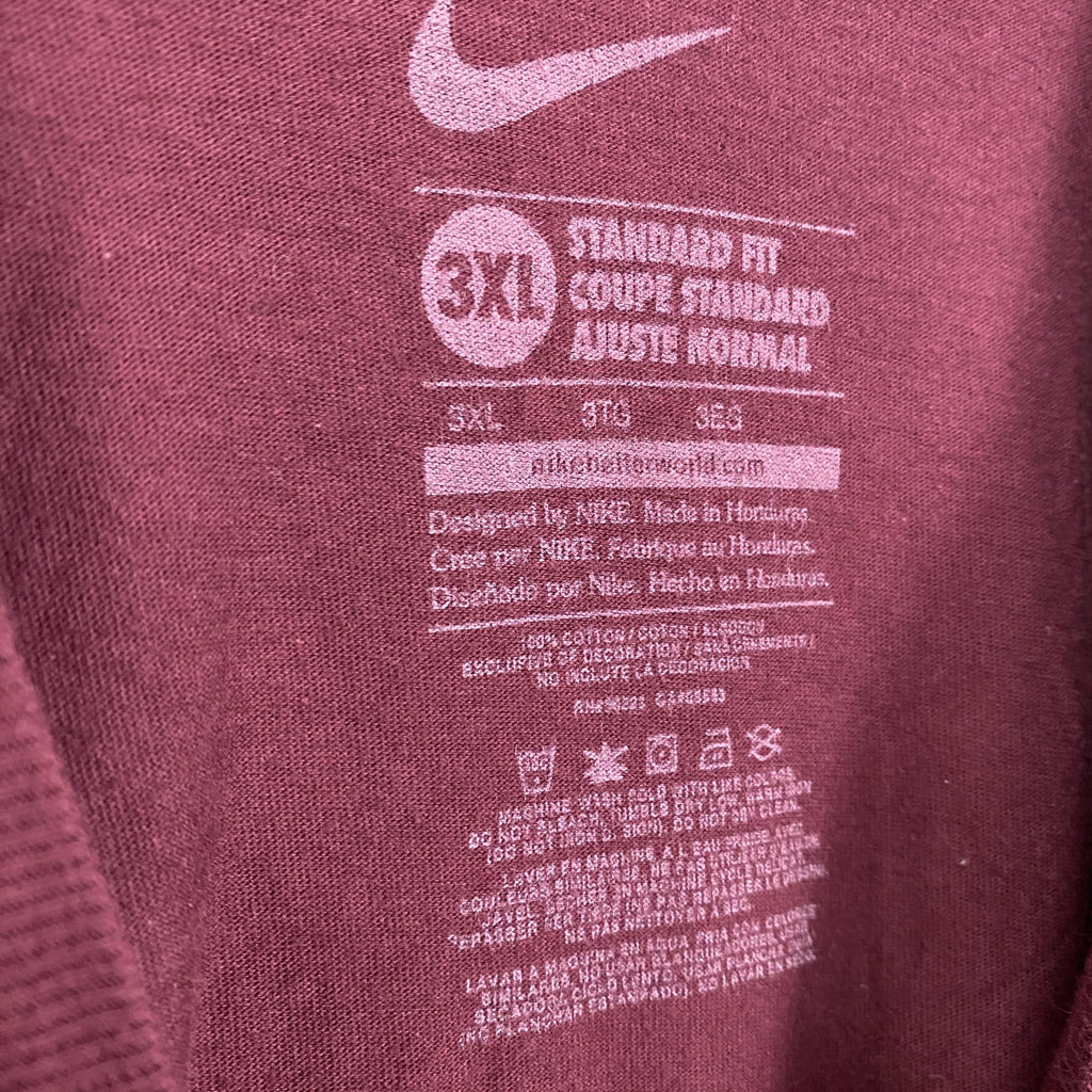 古着 used　NIKE　ナイキ　半袖カレッジプリントTシャツ　アリゾナ大学　バスケットボール　ワインレッド　3XLサイズ