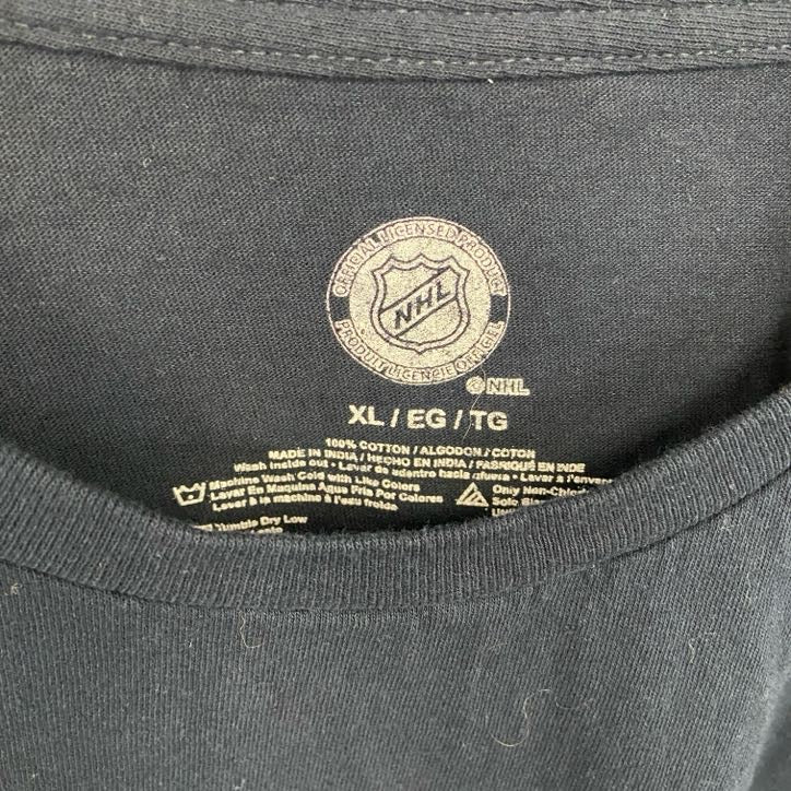 古着 used　NHL　半袖プリントTシャツ　バンクーバーカナックス　クルーネック　紺　ネイビー　XLサイズ