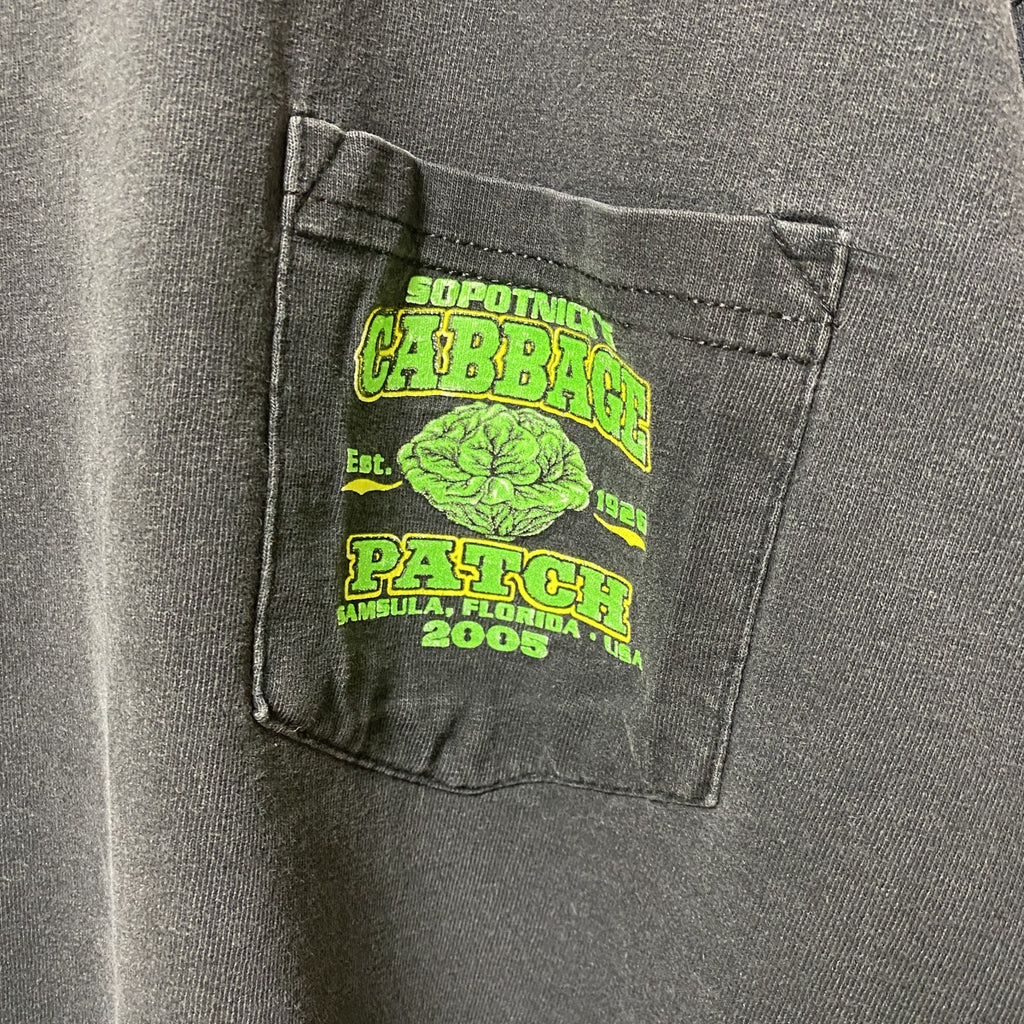 古着 used　GILDAN　ギルダン　半袖バックプリントTシャツ　エロT　ポケット付　黒　ブラック　ビッグシルエット　XLサイズ