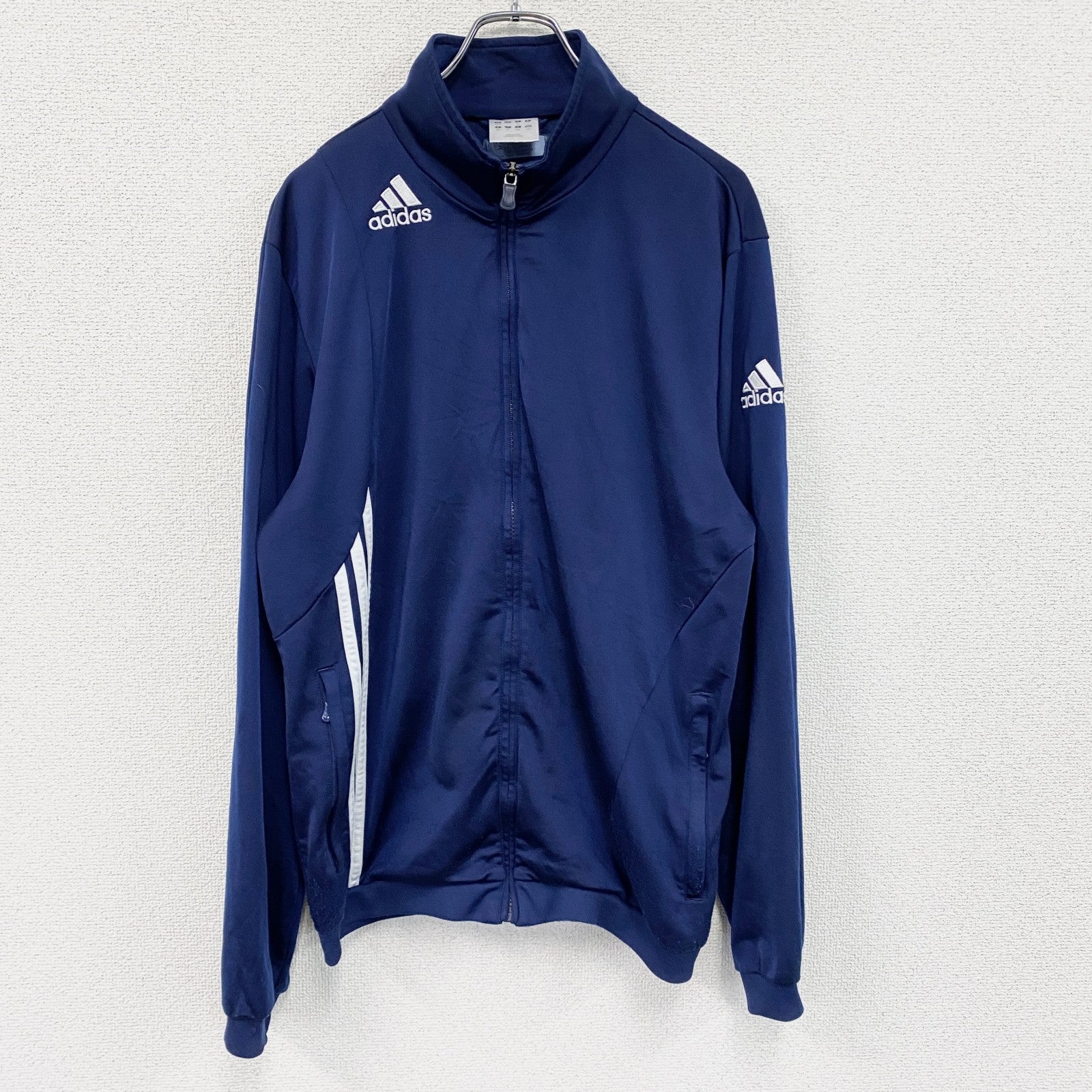 00s　adidas　アディダス　トラックジャケット/ジャージ　ヴィンテージ　紺　ネイビー　2XOサイズ