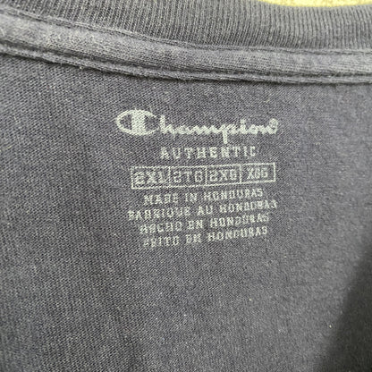 champion　チャンピオン　半袖プリントTシャツ　アーチプリント　クルーネック　現行　紺　ネイビー　2XLサイズ
