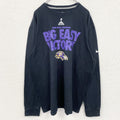 古着 used　NIKE　ナイキ　長袖プリントTシャツ　クルーネックロンT　ボルチモアレイブンズ　フットボール　黒　2XLサイズ