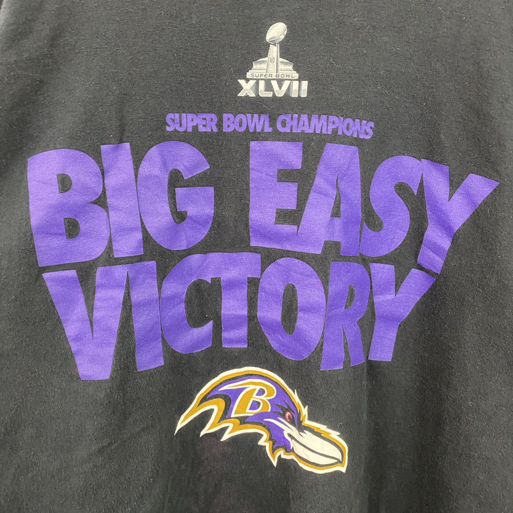 古着 used　NIKE　ナイキ　長袖プリントTシャツ　クルーネックロンT　ボルチモアレイブンズ　フットボール　黒　2XLサイズ