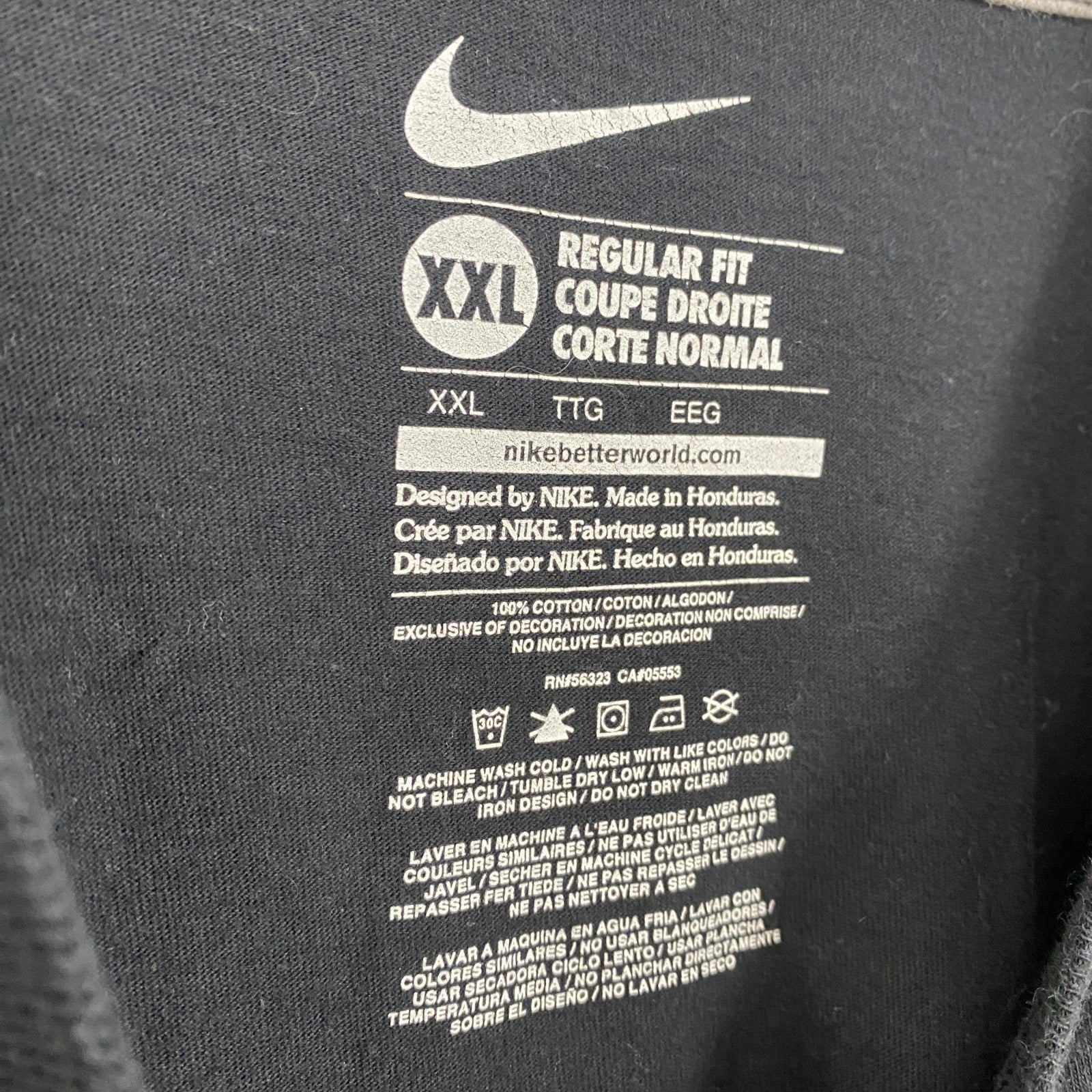 古着 used　NIKE　ナイキ　長袖プリントTシャツ　クルーネックロンT　ボルチモアレイブンズ　フットボール　黒　2XLサイズ